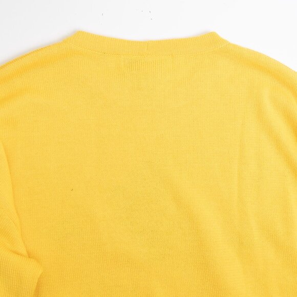 Vintage Iceberg Cat Sweater Yellow Knit Jumper Italy Cartoon Graphic Rave Party - Picture 10 of 12